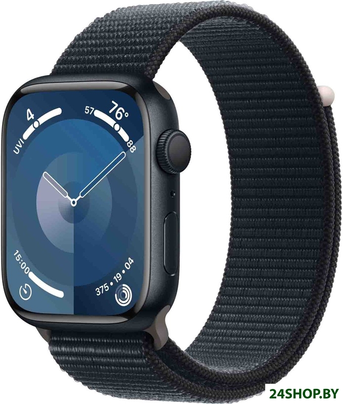 Умные часы Apple Watch Series 9 45 мм (алюминиевый корпус, полуночный/полуночный, нейлоновый ремешок Умные часы Apple Watch Series 9 45 мм (алюминиевый корпус, полуночный/полуночный, нейлоновый ремешок
