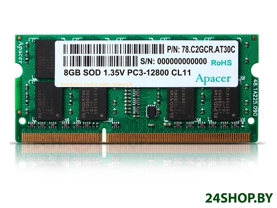 Оперативная память Apacer 8GB DDR3 SO-DIMM PC3-12800 (AS08GFA60CATBGC) Оперативная память Apacer 8GB DDR3 SO-DIMM PC3-12800 (AS08GFA60CATBGC)