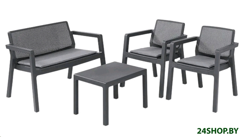 Комплект садовой мебели KETER Emily 2 seater 247063 (графит) Комплект садовой мебели KETER Emily 2 seater 247063 (графит)