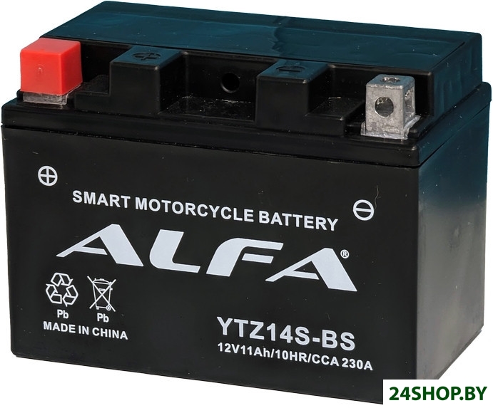Мотоциклетный аккумулятор ALFA YTZ14S-BS (11 А·ч) Мотоциклетный аккумулятор ALFA YTZ14S-BS (11 А·ч)