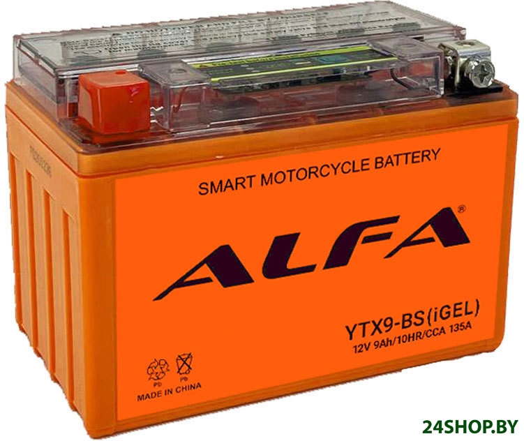 Мотоциклетный аккумулятор ALFA YTX9-BS iGel (9 А·ч) Мотоциклетный аккумулятор ALFA YTX9-BS iGel (9 А·ч)