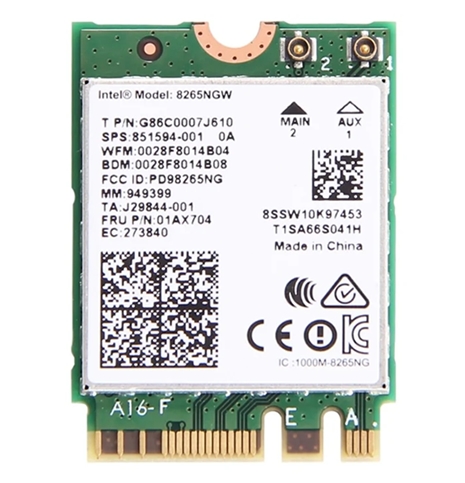Wi-Fi/Bluetooth адаптер Intel Dual Band Wireless-AC 8265NGW Wi-Fi/Bluetooth адаптер Intel Dual Band Wireless-AC 8265NGW