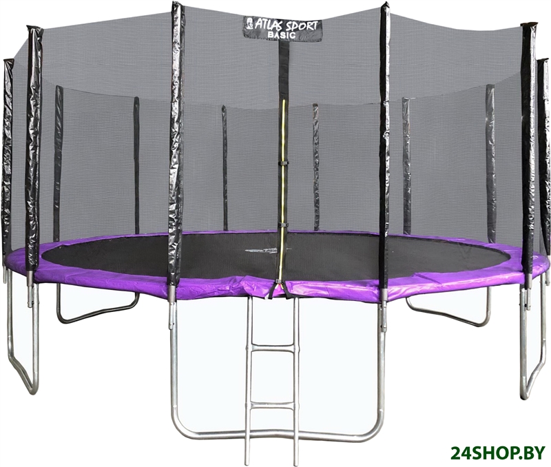 Батут Atlas Sport 490 см - 16ft Basic (с лестницей, внешняя сетка, сливовый) Батут Atlas Sport 490 см - 16ft Basic (с лестницей, внешняя сетка, сливовый)