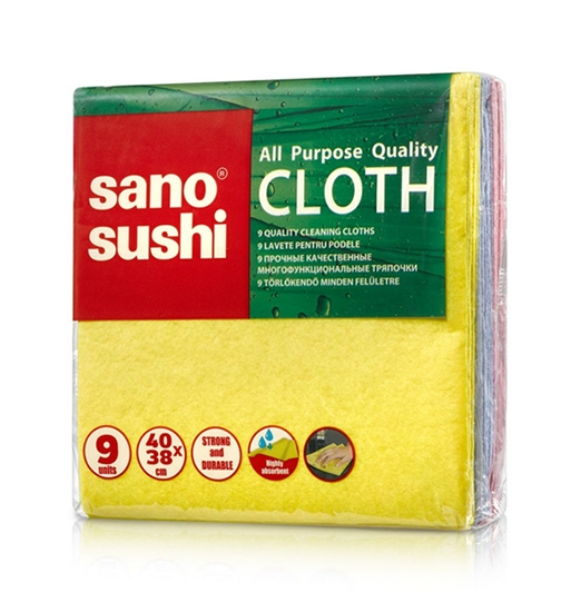 Sano Sushi Многофункциональная тряпочка для уборки, 9 шт Sano Sushi Многофункциональная тряпочка для уборки, 9 шт