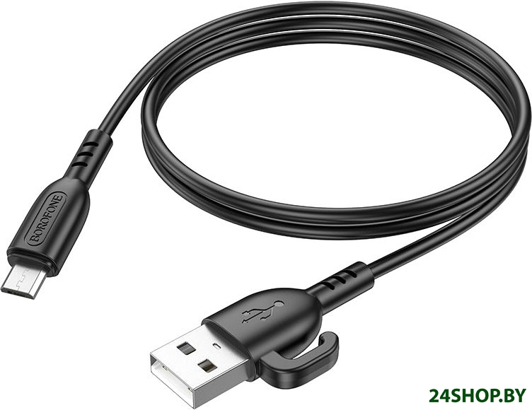 Кабель Borofone BX91 USB Type-A - microUSB (1 м, черный) Кабель Borofone BX91 USB Type-A - microUSB (1 м, черный)