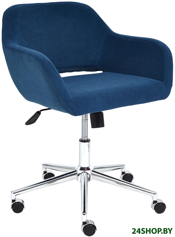Кресло TetChair Modena (флок, хром/синий) Кресло TetChair Modena (флок, хром/синий)