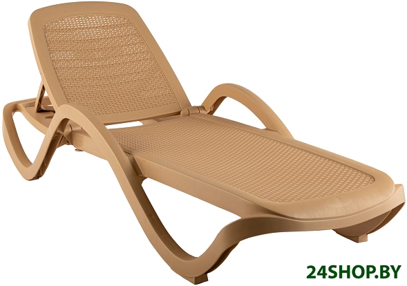 Шезлонг Элластик-Пласт Capri плетеный 195x73x41 (бежевый) Шезлонг Элластик-Пласт Capri плетеный 195x73x41 (бежевый)