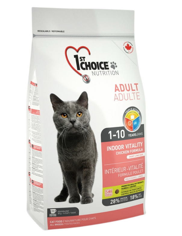 Сухой корм для кошек 1st Choice Adult Indoor Vitality 2.72 кг Сухой корм для кошек 1st Choice Adult Indoor Vitality 2.72 кг
