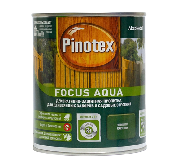 Пропитка Pinotex Focus Aqua 2.5 л (зеленый лес) Пропитка Pinotex Focus Aqua 2.5 л (зеленый лес)