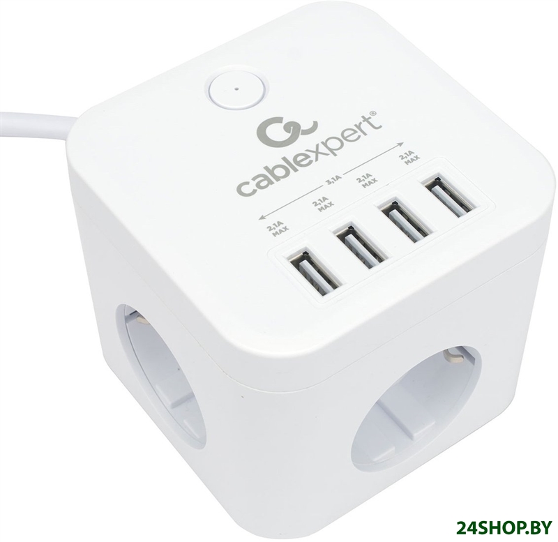 Сетевой фильтр Cablexpert CUBE-3-U4-W-1.5 Сетевой фильтр Cablexpert CUBE-3-U4-W-1.5
