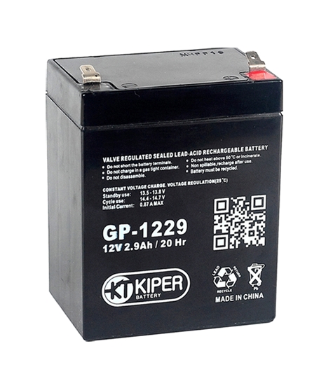 Аккумулятор для ИБП Kiper GP-1229 F1 (12В/2.9 А·ч) Аккумулятор для ИБП Kiper GP-1229 F1 (12В/2.9 А·ч)