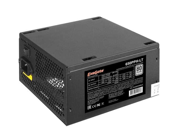 Блок питания ExeGate 650PPH-LT 80 Plus EX282046RUS-S Блок питания ExeGate 650PPH-LT 80 Plus EX282046RUS-S