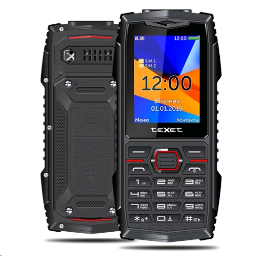 Мобильный телефон Texet TM-519R (черный/красный)