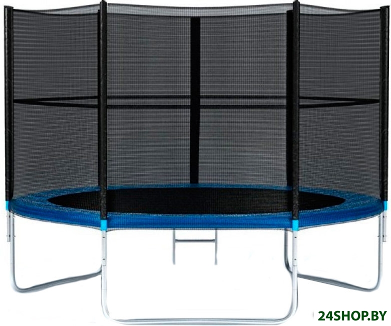 Батут Atlas Sport 374 см - 12ft Basic (с лестницей, внешняя сетка, синий) Батут Atlas Sport 374 см - 12ft Basic (с лестницей, внешняя сетка, синий)