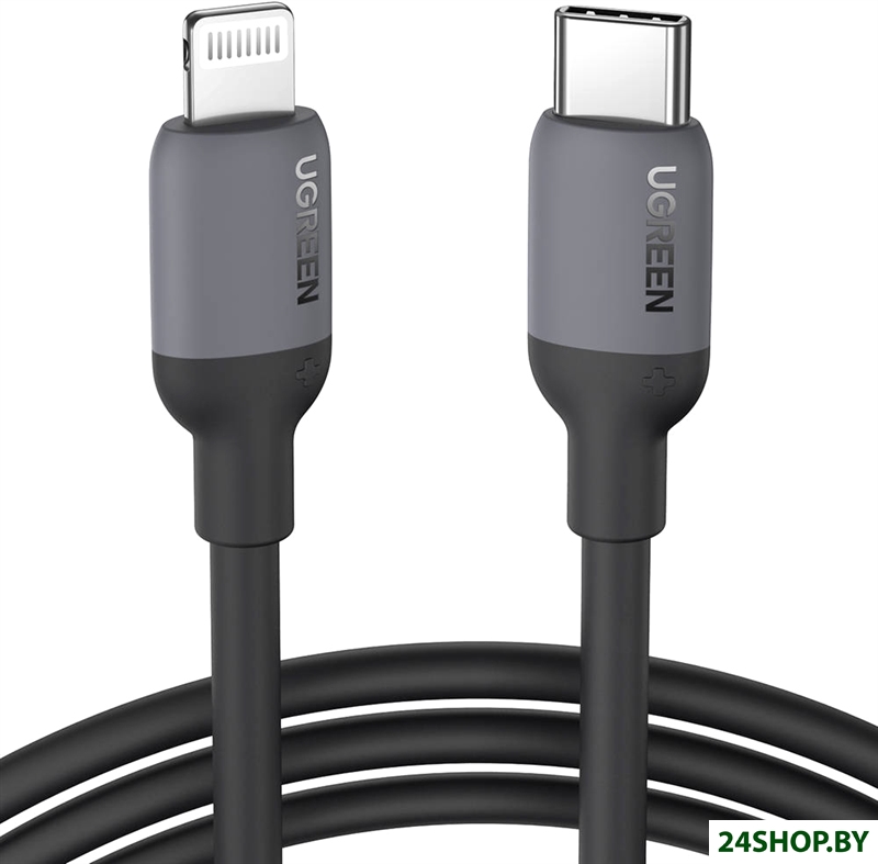 Кабель Ugreen US387 20304 USB Type-C - Lightning (1 м, черный) Кабель Ugreen US387 20304 USB Type-C - Lightning (1 м, черный)
