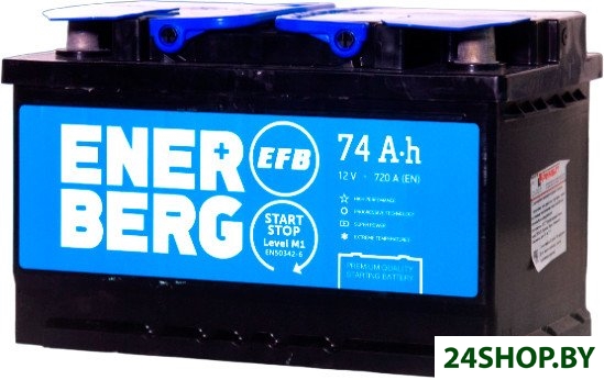Автомобильный аккумулятор Enerberg EFB 74 R+ низк Автомобильный аккумулятор Enerberg EFB 74 R+ низк