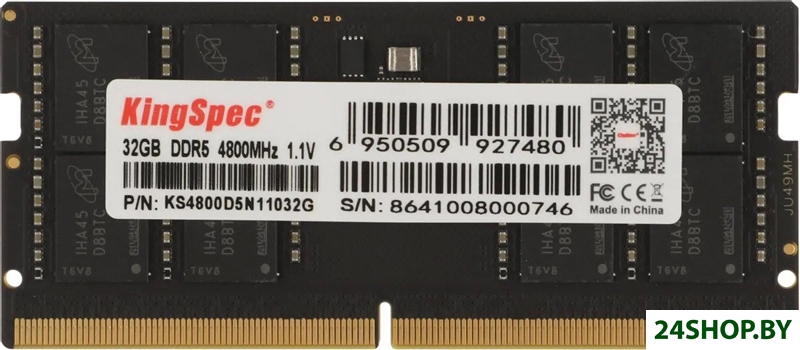 Оперативная память KingSpec 32ГБ DDR5 SODIMM 4800 МГц KS4800D5N11032G Оперативная память KingSpec 32ГБ DDR5 SODIMM 4800 МГц KS4800D5N11032G