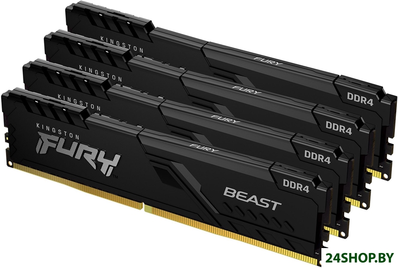 Оперативная память Kingston FURY Beast 4x8GB DDR4 PC4-25600 KF432C16BBK4/32 Оперативная память Kingston FURY Beast 4x8GB DDR4 PC4-25600 KF432C16BBK4/32