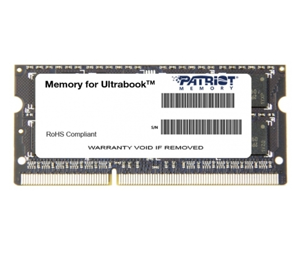 Оперативная память PATRIOT Memory for Ultrabook 4GB DDR3 SO-DIMM PC3-10600 (PSD34G1333L2S) Оперативная память PATRIOT Memory for Ultrabook 4GB DDR3 SO-DIMM PC3-10600 (PSD34G1333L2S)