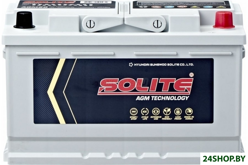 Автомобильный аккумулятор Solite AGM 80 (80 А·ч) Автомобильный аккумулятор Solite AGM 80 (80 А·ч)