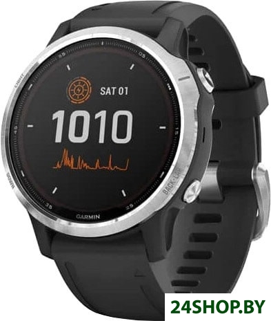 Умные часы Garmin Fenix 6 Solar 42 мм (серебристый/черный) Умные часы Garmin Fenix 6 Solar 42 мм (серебристый/черный)