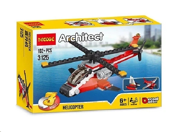 Конструктор Decool Architect 3125 Красный вертолет Конструктор Decool Architect 3125 Красный вертолет