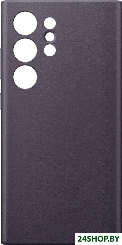 Чехол для телефона Samsung Vegan Leather Case S24 Ultra (темно-фиолетовый) Чехол для телефона Samsung Vegan Leather Case S24 Ultra (темно-фиолетовый)