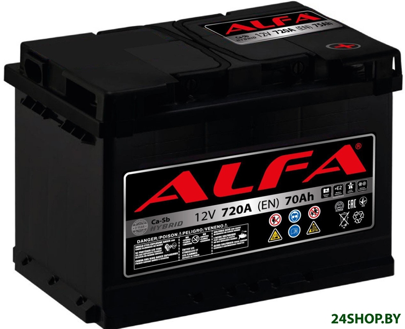 Автомобильный аккумулятор ALFA Hybrid 70 R+ (70 А·ч) Автомобильный аккумулятор ALFA Hybrid 70 R+ (70 А·ч)