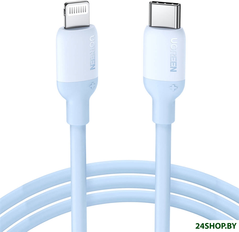 Кабель Ugreen US387 20313 USB Type-C - Lightning (1 м, голубой) Кабель Ugreen US387 20313 USB Type-C - Lightning (1 м, голубой)