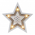 3D-фигура NEON-NIGHT Деревянная фигура Звезда двойная (теплый белый, 504-027)