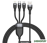 Картинка Кабель Baseus CA1T3-G1 USB Type-C - microUSB - Lightning - USB (1.2 м, черный)