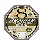 Картинка Леска Konger Braider X8 Olive Green 0.16мм 150м 250150016