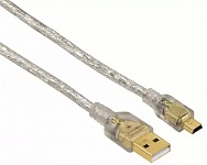 Картинка Кабель Hama H-39744 USB 2.0 A-mini B (m-m) (0.75 м) (прозрачный)