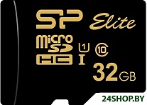 Картинка Карта памяти Silicon Power Elite Gold microSDHC SP032GBSTHBU1V1GSP 32GB (с адаптером)