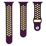 Картинка Ремешок Evolution AW44-SP01 для Apple Watch 42/44 мм (dark purple/fluo yellow)