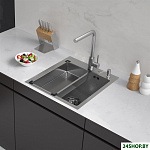 Eco AR мойка 450*500, коландер G, дозатор Satin Decor
