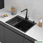 Eco AR мойка 600*500, коландер G, дозатор Black Decor