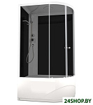 Картинка Душевая кабина Domani-Spa Delight 128 High 120x80 L с гидромассажем (черный/тонированное)