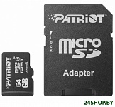 Картинка Карта памяти Patriot microSDXC LX Series (Class 10) 64GB + адаптер [PSF64GMCSDXC10]