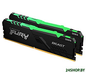 Картинка Оперативная память Kingston FURY Beast RGB 2x32GB DDR4 PC4-28800 KF436C18BBAK2/64