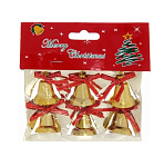 Картинка Елочная игрушка Серпантин Колокольчики 6 шт (золотистый) 422-134