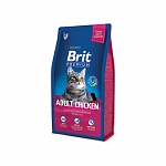 Картинка Сухой корм для кошек Brit Premium Cat Adult Chicken (1,5 кг)