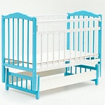 Картинка Детская кроватка Bambini 03 (белый/голубой)