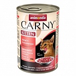 Картинка Консервированный корм для кошек Animonda Carny Kitten с говядиной и сердцем индейки (0,4 кг