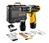 Картинка Дрель-шуруповерт Deko DKCD12FU-Li SET 193 (с 2-мя АКБ, кейс, набор оснастки) (063-4139)