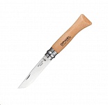 Картинка Нож туристический OPINEL №6 / 000404 (нержавеющая сталь, бук, блистер)
