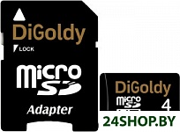 Картинка Карта памяти DiGoldy microSDHC (Class 10) 4GB + адаптер [DG004GCSDHC10-AD]