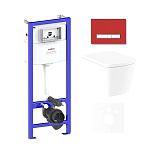 Картинка Унитаз Lavinia Boho Relfix Aveo Rimless 6 в 1 75110240 (красный стекло)