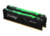 Картинка Оперативная память Kingston FURY Beast RGB 2x16GB DDR4 PC4-24000 KF430C16BBAK2/32