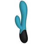 Нагреваемый вибратор с клиторальным отростком Perseus цвет морская волна